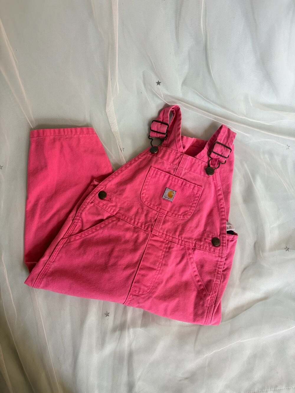 Carhartt Girls Pink Canvas Bib Overalls OX9712-G
